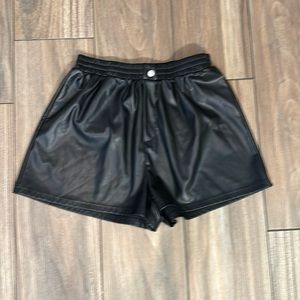 SHEIN faux leather black shorts size XL